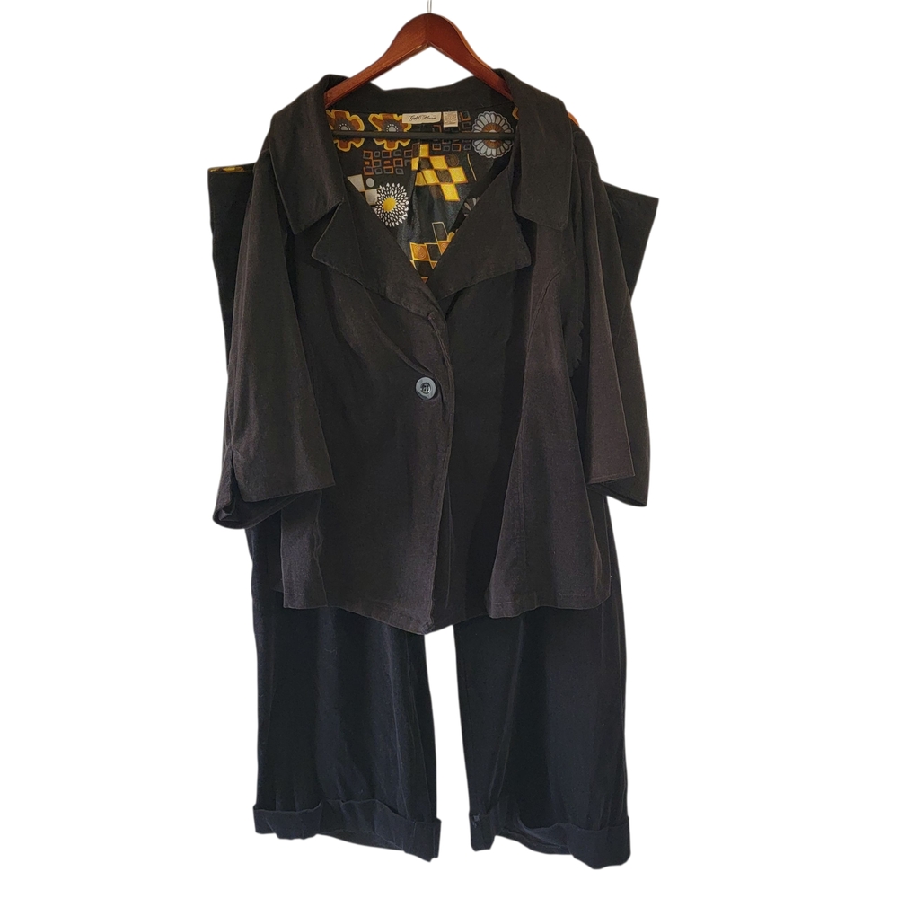 Vtg Women's Brown Coeduroy Jacket + Pant Twinie Set Sz 28/34 Old Money Fall